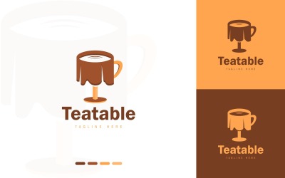 Tea asztal Logo Design Koncepció Vector Design