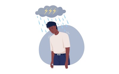 Djuplig sorg vektor isolerad illustration
