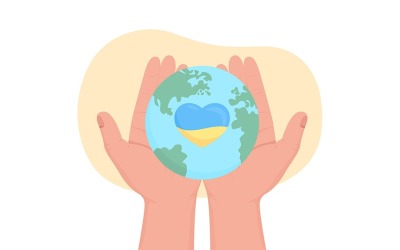 Internationale steun van Oekraïners vector geïsoleerde illustratie