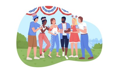 Juli fjärde firande part vektorillustration