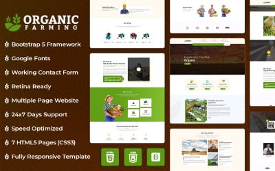 Plantilla HTML para sitio web de granja orgánica