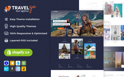 TravelGo - Um tema moderno de turismo e agência de viagens do Shopify OS2.0