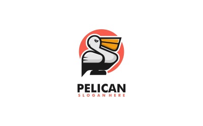 Vector Pelikaan Mascotte Logo Sjabloon