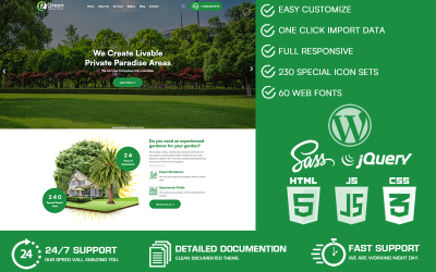 Vert - Thème WordPress pour jardinier