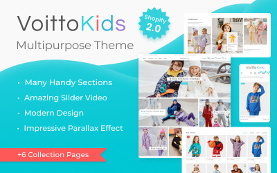 Voitto.Kids – барвиста адаптивна багатоцільова тема Shopify