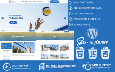 Volleycup - тема WordPress для волейбольного клуба