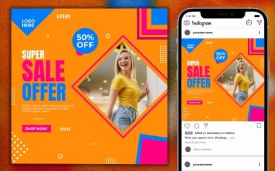 Publicação de mídia social de oferta de vendas
