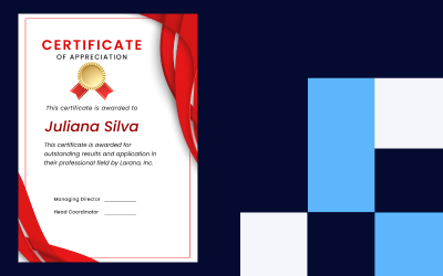 Red Modern Design Certificate Template