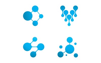 Molécula Ciencia Vector Logo Diseño V5