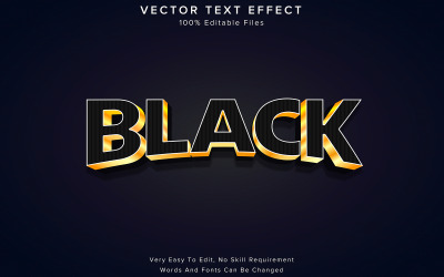 Black Text Effect Editable Black and Golden Style Text Effect