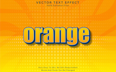 Efeito de texto 3d editável laranja amarelo