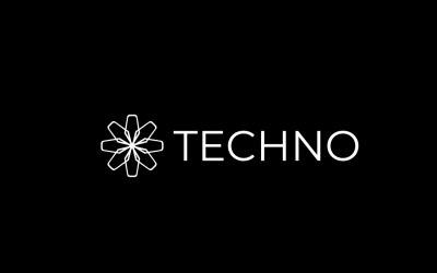Logotipo dinámico de tecnología redonda abstracta