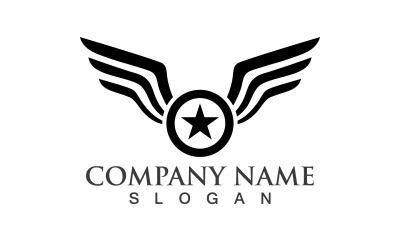 Wings Logo Vector Icon Simbolo Iillustration Design Template V3
