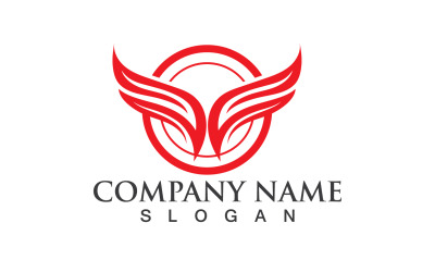 Wings Logo Vector Icon Simbolo Iillustration Design Template V6