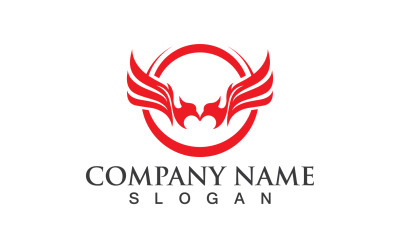 Wings Logo Vector Icon Simbolo Iillustration Design Template V7