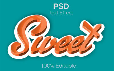 dolce | Effetto testo dolce cartone animato | Effetto testo dolce 3D | Moderno effetto testo Psd dolce