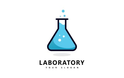 Lab Logotyp Science Laboratory Logo Ikon Vector Design V4