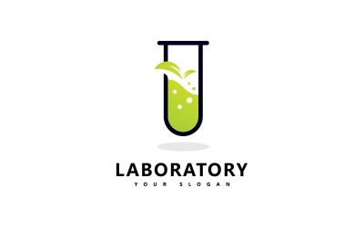Lab Logotyp Science Laboratory Logo Ikon Vektor Design V2