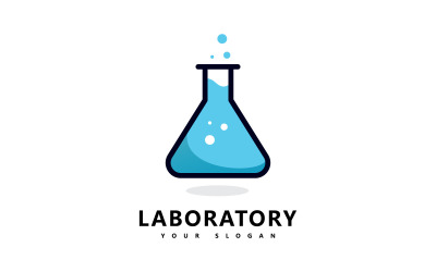 Лаборатория Логотипа Научная Лаборатория Логотипа Значок Векторный Дизайн V4
