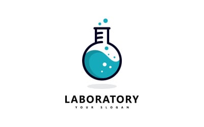 Laboratorio Logo Ciencia Laboratorio Logo Icono Vector Diseño V3