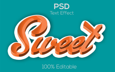 Söt | Söt tecknad texteffekt | 3D söt texteffekt | Modern söt Psd-texteffekt