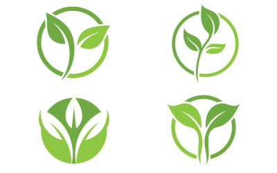 Ağaç Yeşil Yaprak Ekoloji Logo Doğa Vektör V49