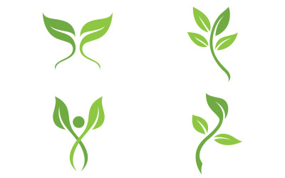 Drzewo Zielony Liść Ekologia Logo Natura Wektor V51