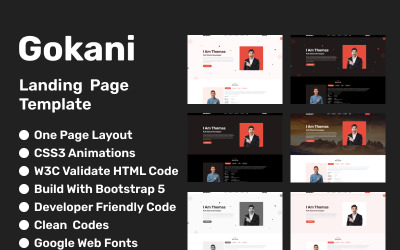 Gokani - Шаблон сайта личного портфолио Bootstrap 5