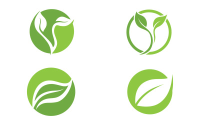 Träd gröna blad ekologi logotyp Natur vektor V56