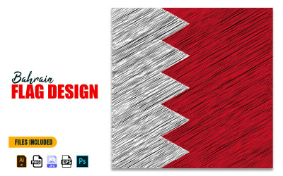 16 Aralık Bahreyn Bağımsızlık Günü Bayrağı Tasarım Çizimi