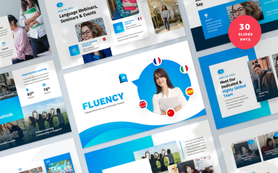 Dil Okulu Sunumu PowerPoint Şablonu