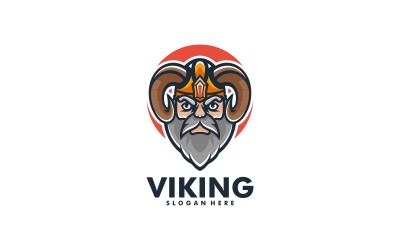 Estilo de logotipo de mascota simple vikingo