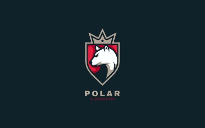 Estilo de logotipo de mascote polar simples vetorial