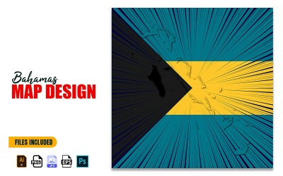 Ilustração de design de mapa do Dia da Independência das Bahamas