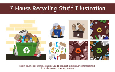 Ilustración de cosas de reciclaje de 7 casas
