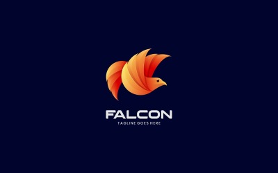 Plantilla de logotipo degradado de halcón vectorial