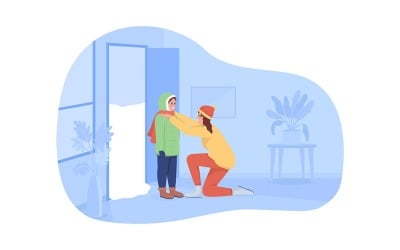 Dressing warm vector isolated illustration