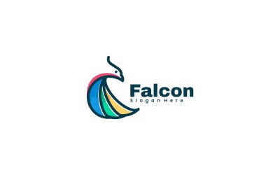 Falcon-Farbmaskottchen-Logo-Vorlage
