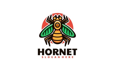 Hornet einfacher Maskottchen-Logo-Stil