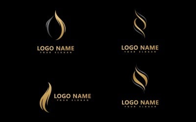 Kvinna frisörsalong vektor logotyp designmall V22