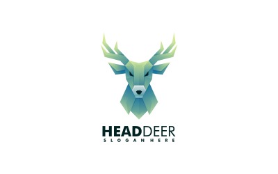 Logo de dégradé de tête de cerf vectoriel