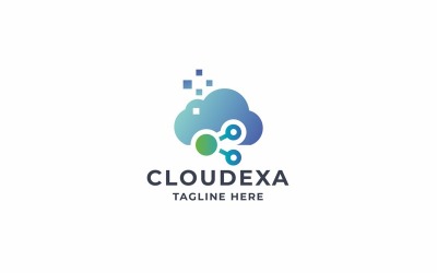 Logo de technologie de partage de cloud professionnel
