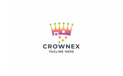 Logo professionnel de pixel de couronne