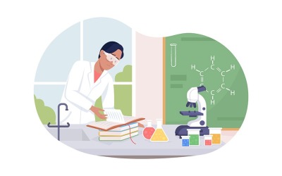 Male scientist vector isolated illustration