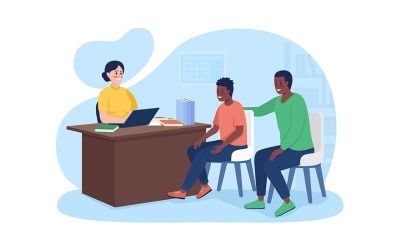 På rektors kontor med förälder vektorillustration
