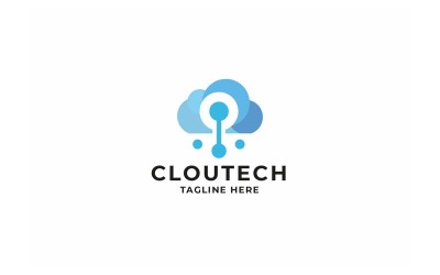 Profesionální Cloud Tech Logo Temp