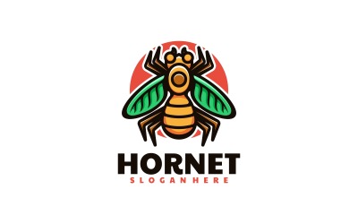 Стиль логотипа простого талисмана Hornet