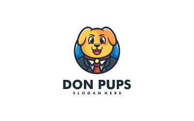 Diseño de logotipo de dibujos animados de mascota de cachorro