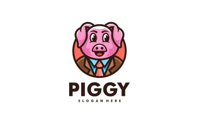Domuzcuk maskot çizgi film logosu