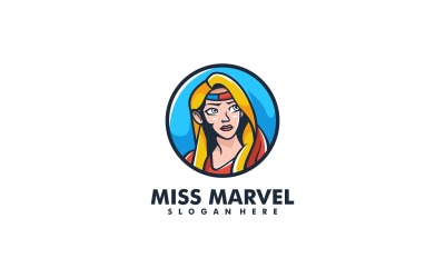 Estilo de logotipo de desenho animado Miss Marvel
